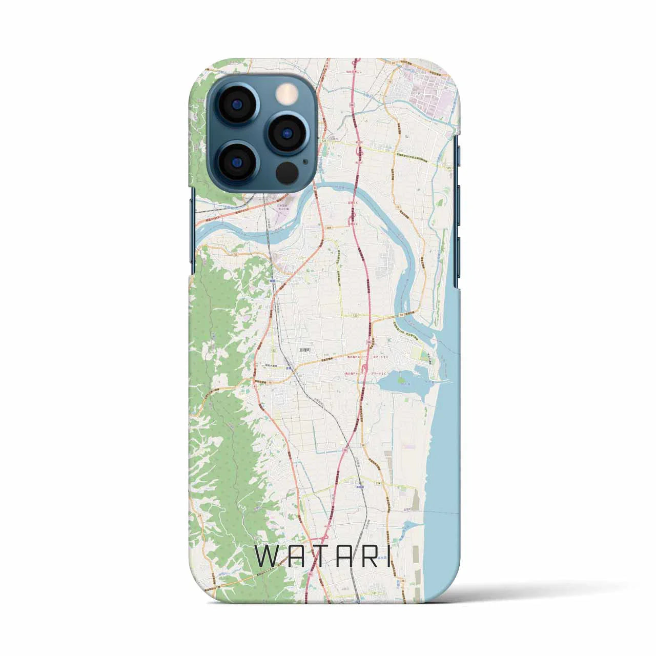 【亘理(宮城県)】地図柄iPhoneケース(バックカバータイプ)