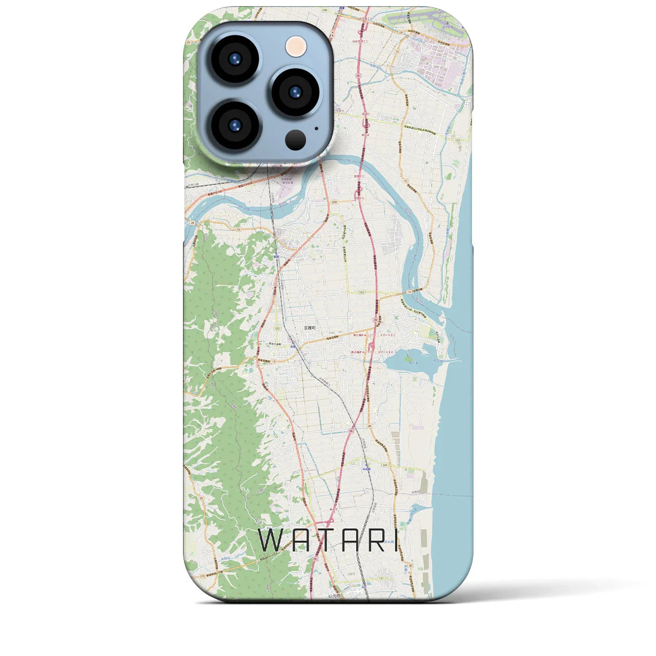 【亘理(宮城県)】地図柄iPhoneケース(バックカバータイプ)