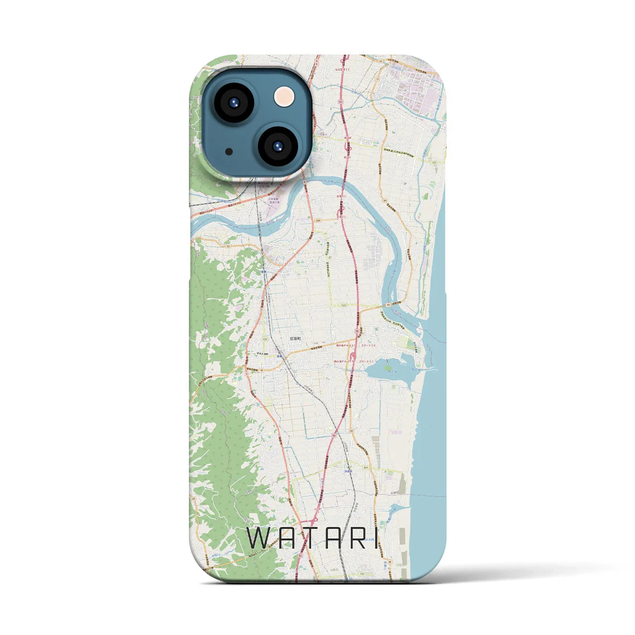 【亘理(宮城県)】地図柄iPhoneケース(バックカバータイプ)