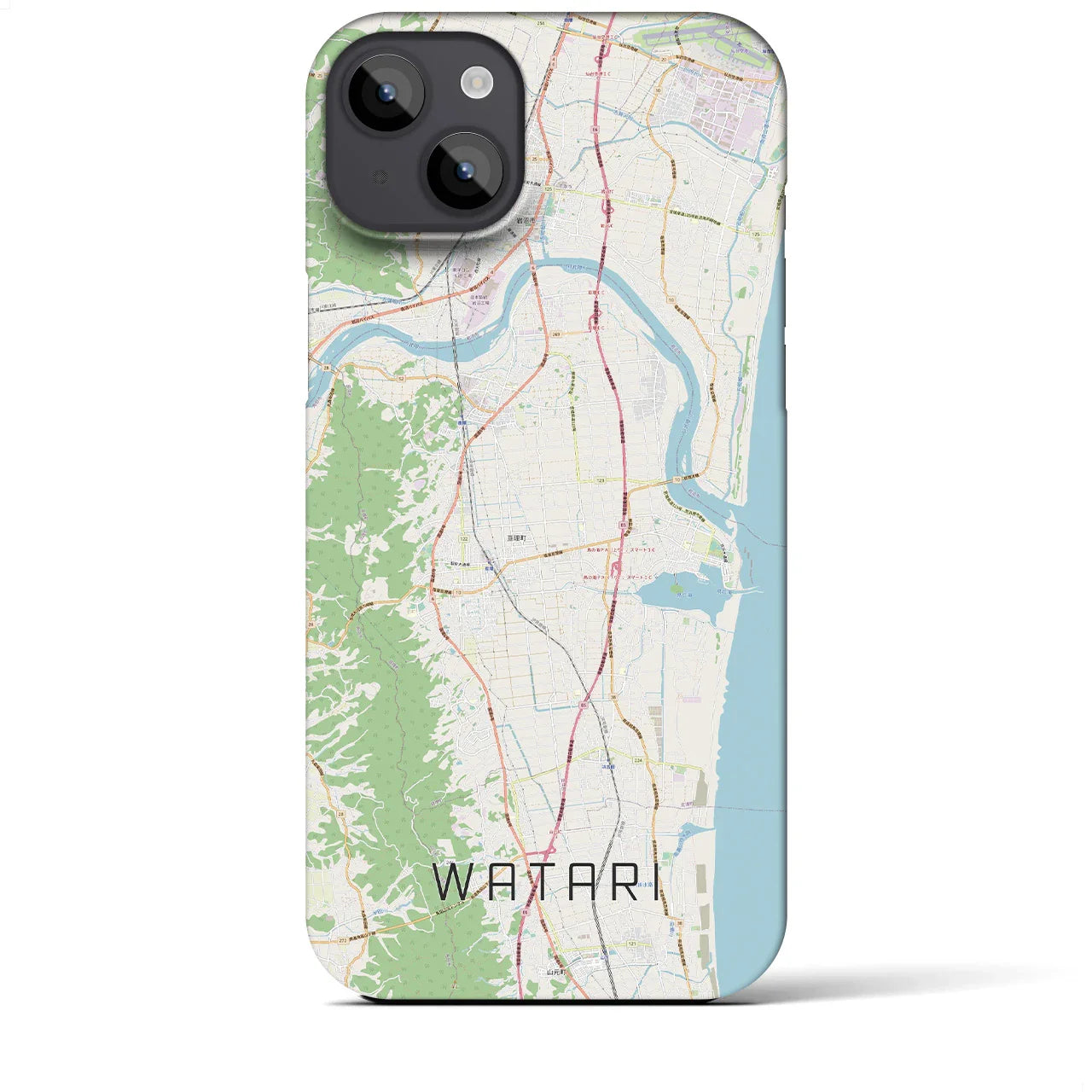 【亘理(宮城県)】地図柄iPhoneケース(バックカバータイプ)