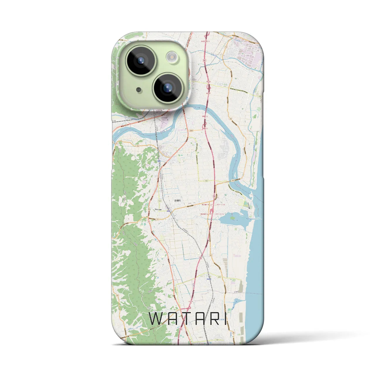 【亘理(宮城県)】地図柄iPhoneケース(バックカバータイプ)