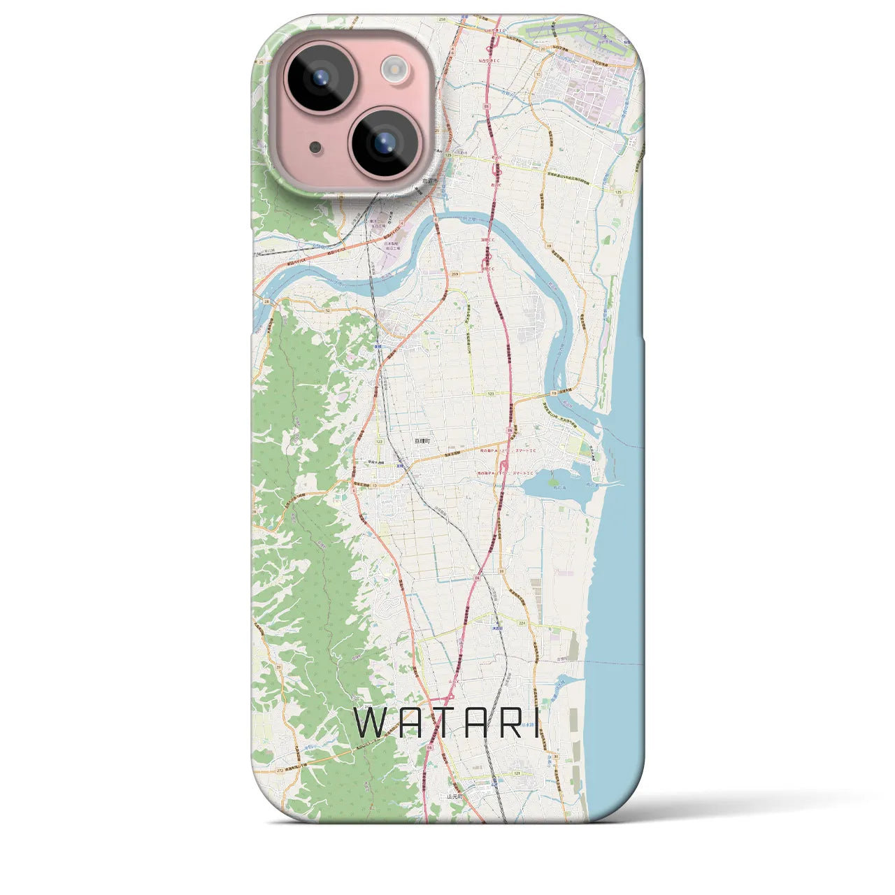 【亘理(宮城県)】地図柄iPhoneケース(バックカバータイプ)