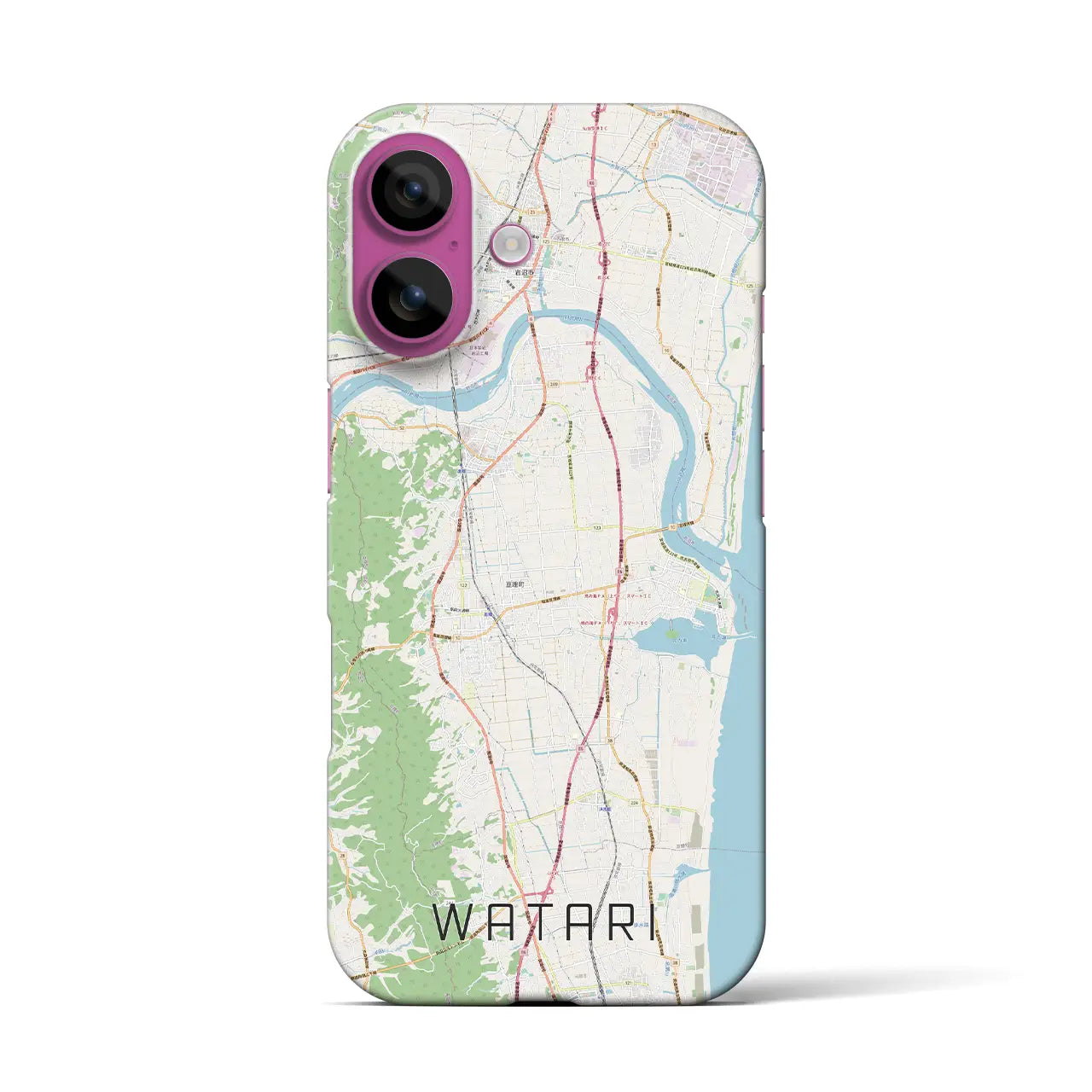 【亘理(宮城県)】地図柄iPhoneケース(バックカバータイプ)