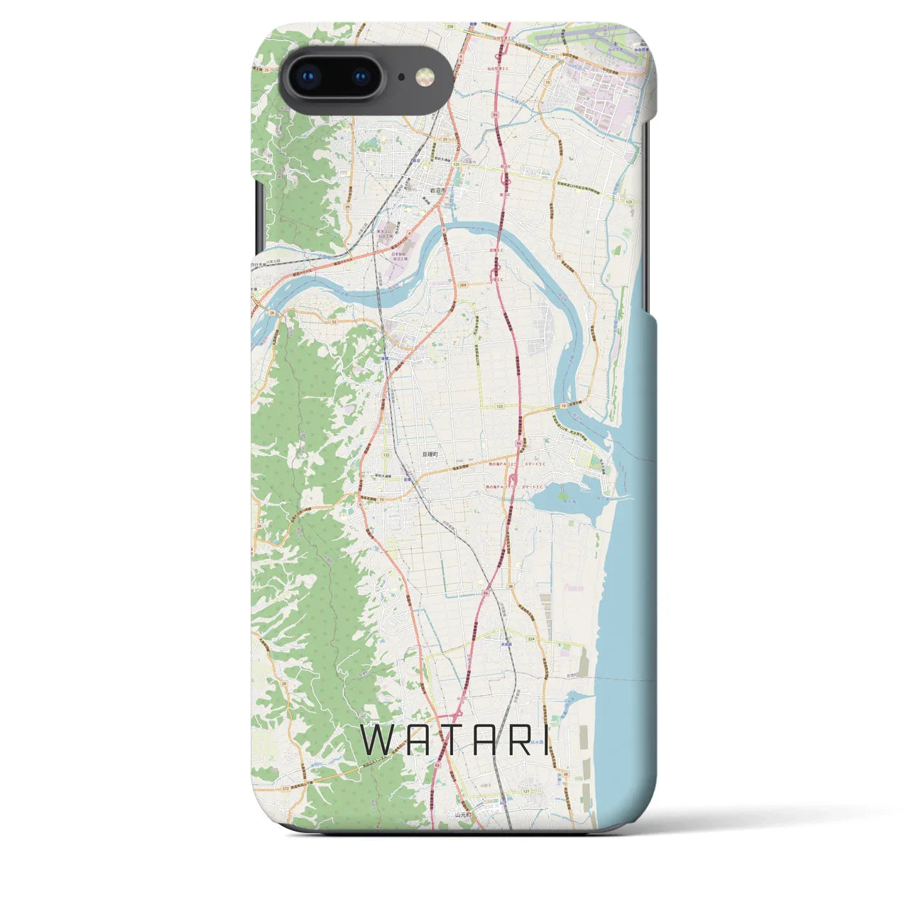 【亘理(宮城県)】地図柄iPhoneケース(バックカバータイプ)