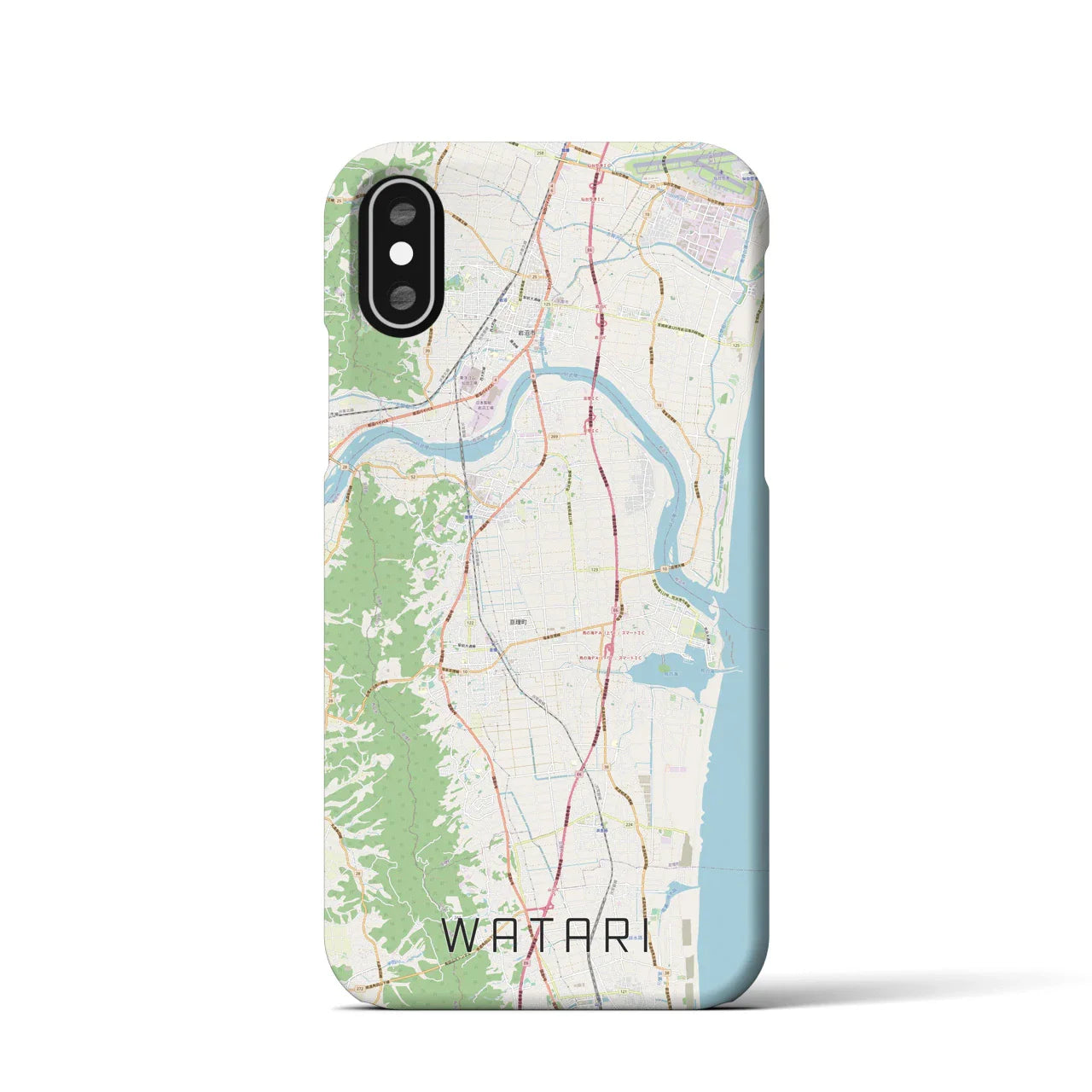 【亘理(宮城県)】地図柄iPhoneケース(バックカバータイプ)