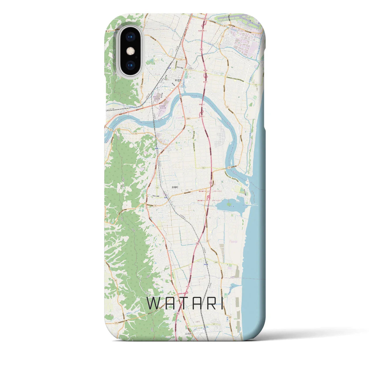 【亘理(宮城県)】地図柄iPhoneケース(バックカバータイプ)