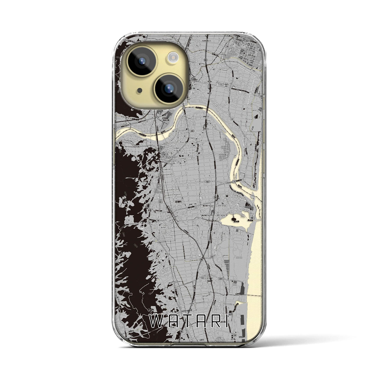 【亘理(宮城県)】地図柄iPhoneケース(クリアタイプ)