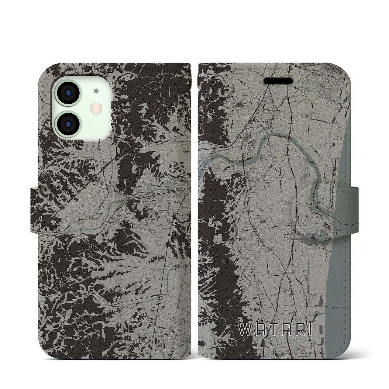 【亘理(宮城県)】地図柄iPhoneケース(手帳タイプ)