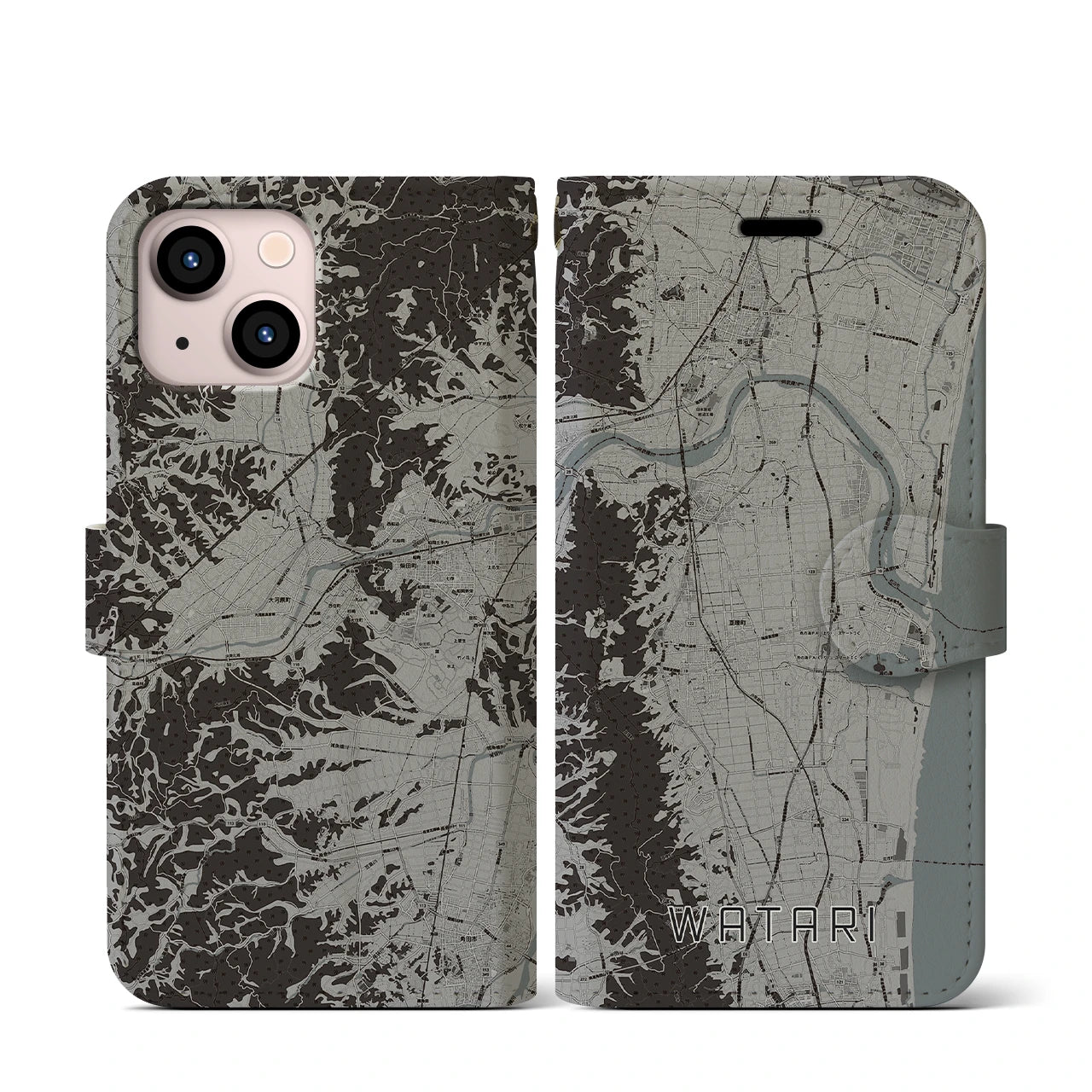 【亘理(宮城県)】地図柄iPhoneケース(手帳タイプ)