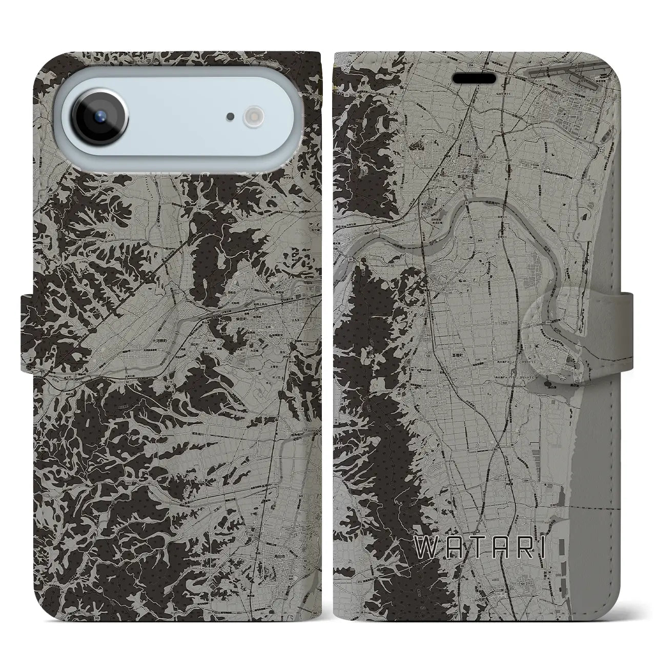 【亘理(宮城県)】地図柄iPhoneケース(手帳タイプ)