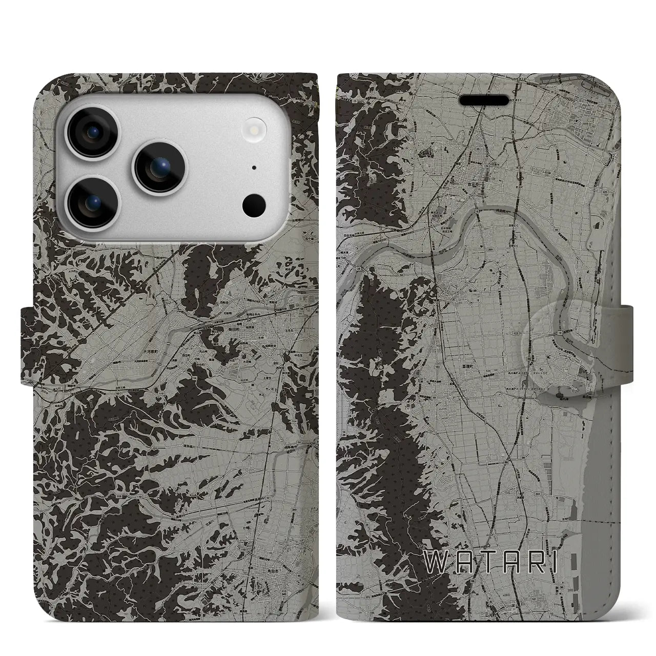 【亘理(宮城県)】地図柄iPhoneケース(手帳タイプ)