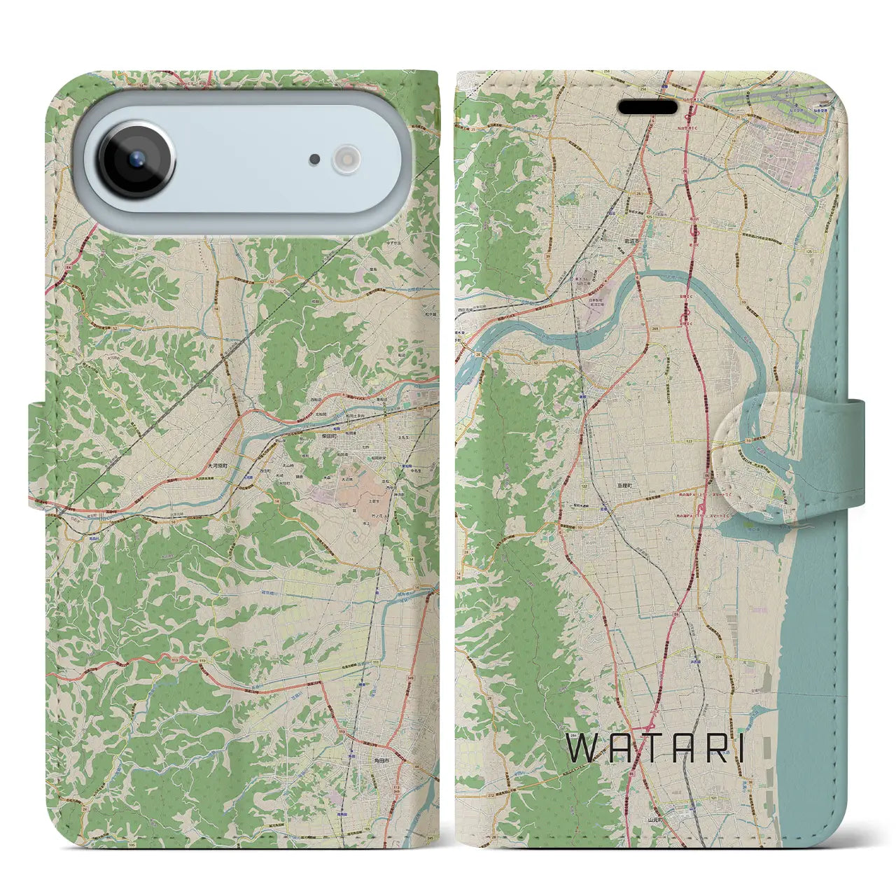 【亘理(宮城県)】地図柄iPhoneケース(手帳タイプ)