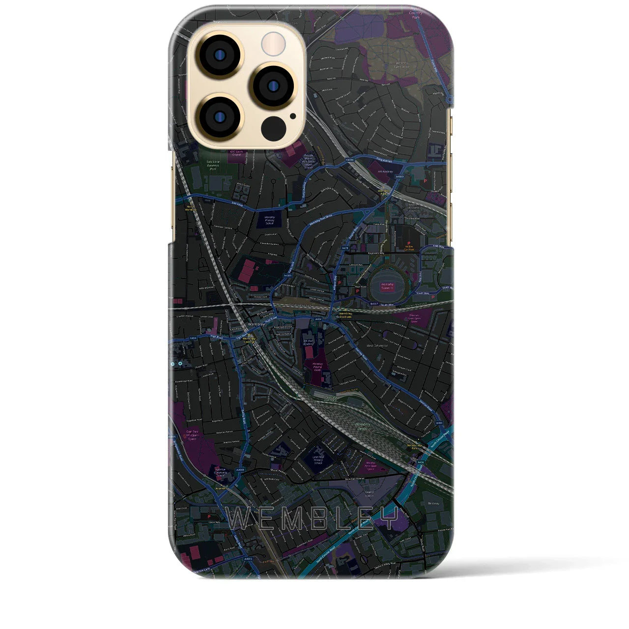 【ウェンブリー(イギリス)】地図柄iPhoneケース(バックカバータイプ)