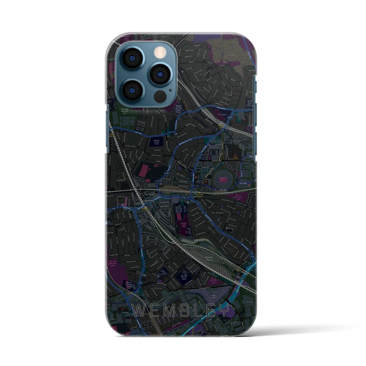 【ウェンブリー(イギリス)】地図柄iPhoneケース(バックカバータイプ)