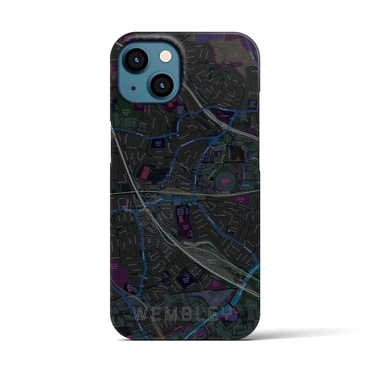 【ウェンブリー(イギリス)】地図柄iPhoneケース(バックカバータイプ)