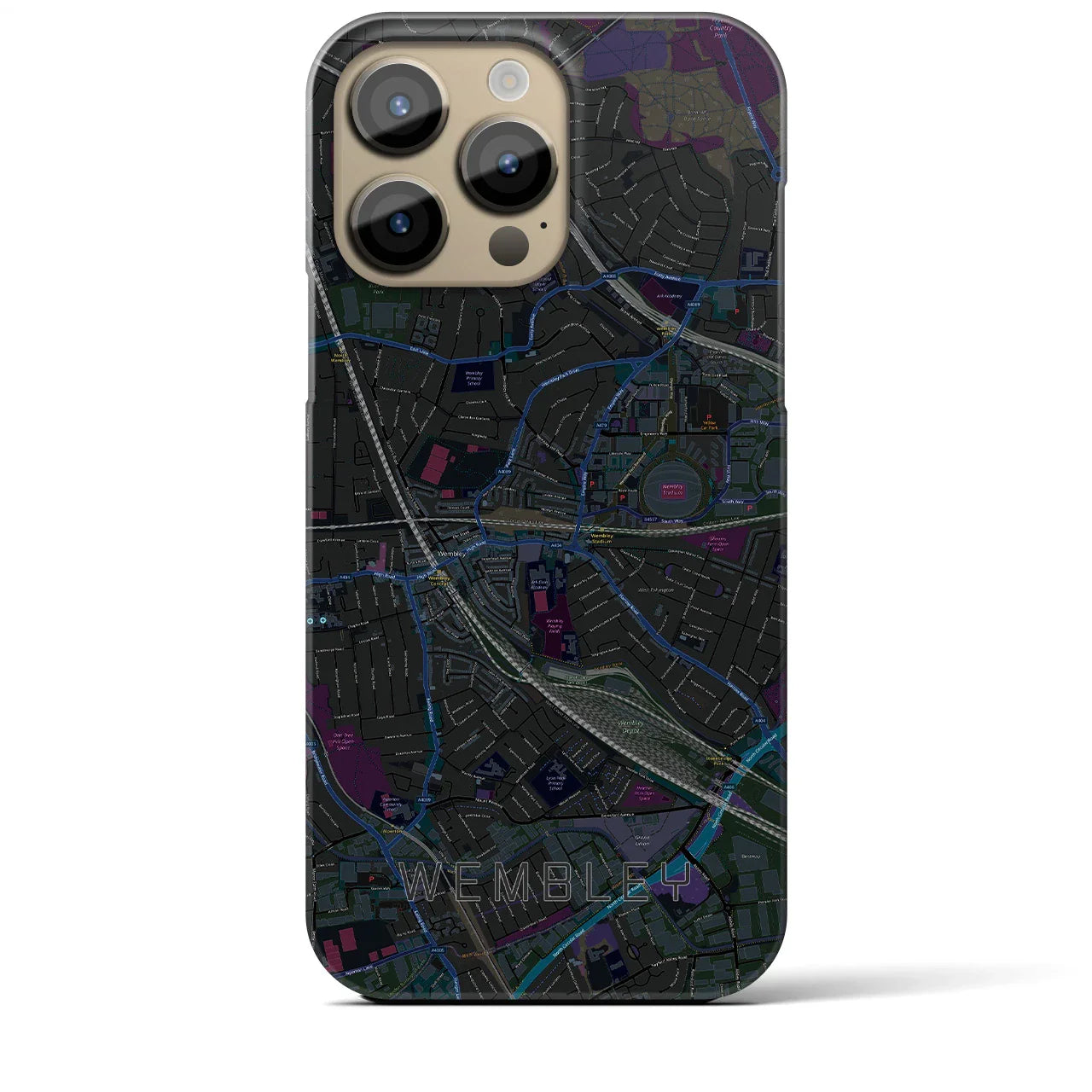 【ウェンブリー(イギリス)】地図柄iPhoneケース(バックカバータイプ)