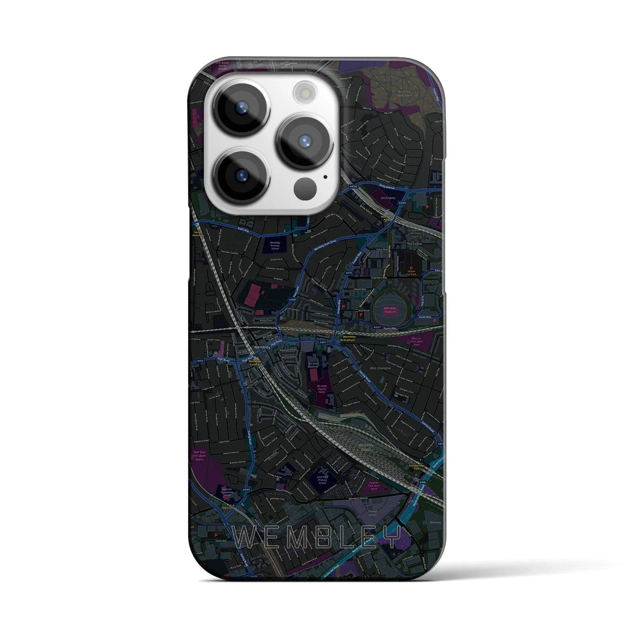 【ウェンブリー(イギリス)】地図柄iPhoneケース(バックカバータイプ)
