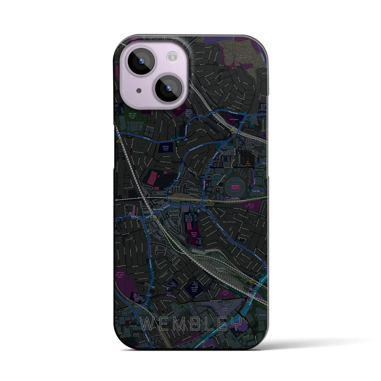 【ウェンブリー(イギリス)】地図柄iPhoneケース(バックカバータイプ)