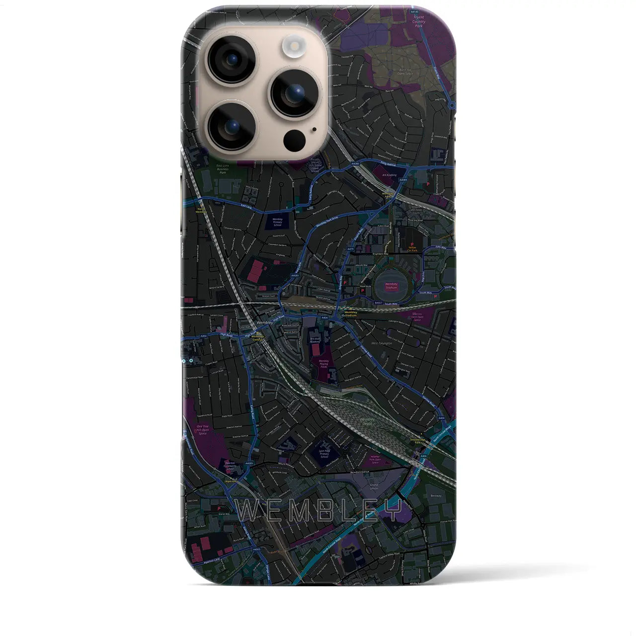 【ウェンブリー(イギリス)】地図柄iPhoneケース(バックカバータイプ)