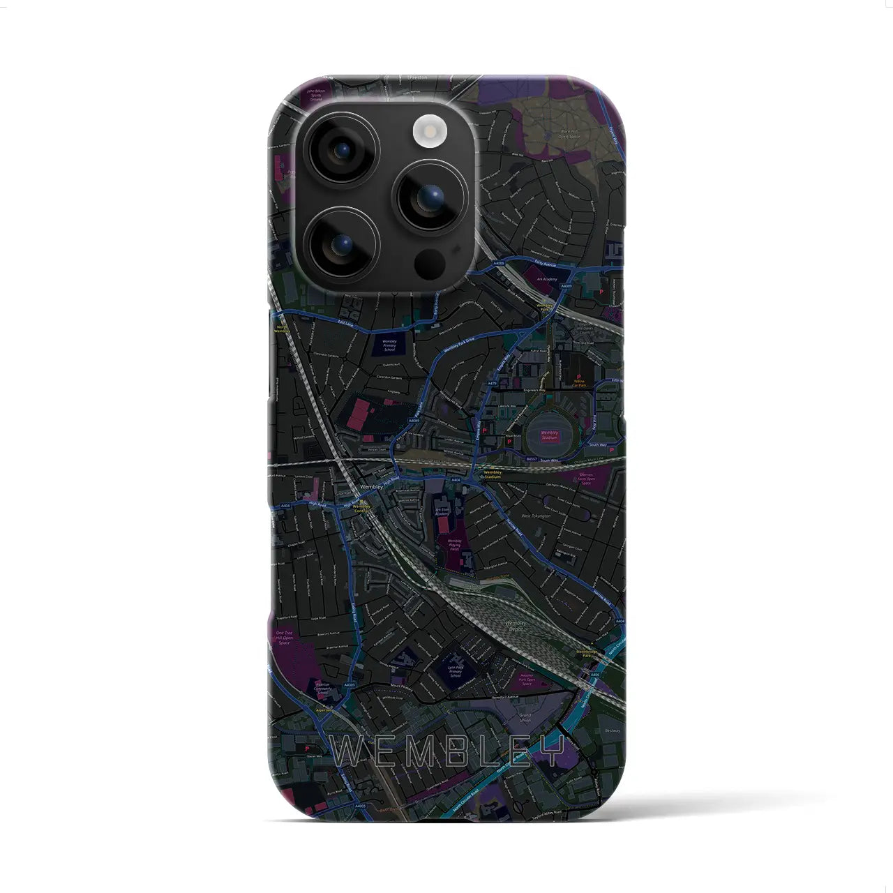 【ウェンブリー(イギリス)】地図柄iPhoneケース(バックカバータイプ)