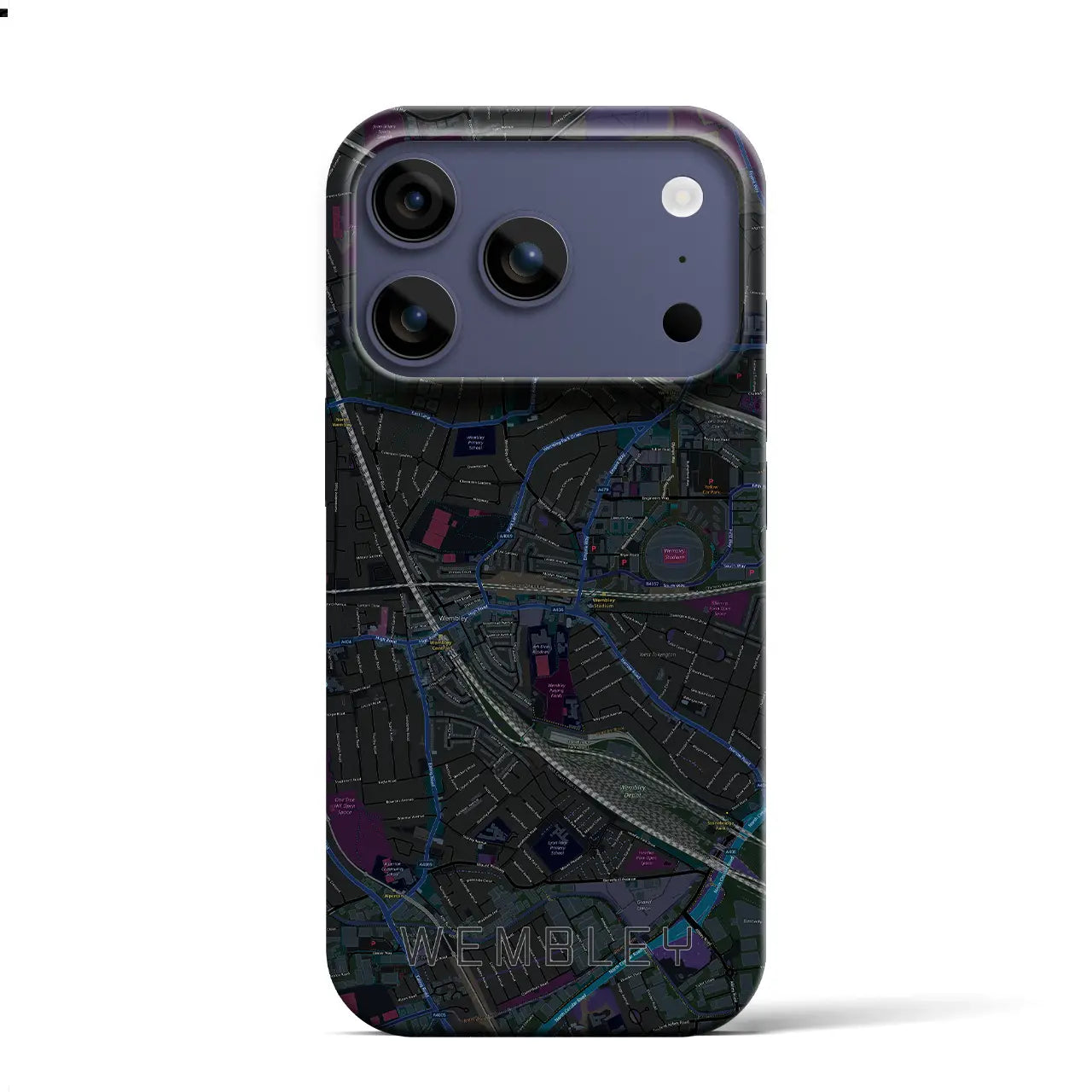 【ウェンブリー(イギリス)】地図柄iPhoneケース(バックカバータイプ)