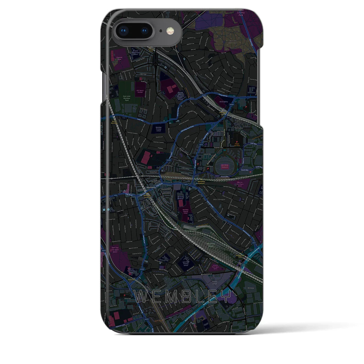 【ウェンブリー(イギリス)】地図柄iPhoneケース(バックカバータイプ)