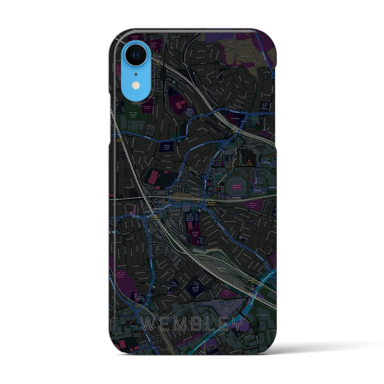 【ウェンブリー(イギリス)】地図柄iPhoneケース(バックカバータイプ)