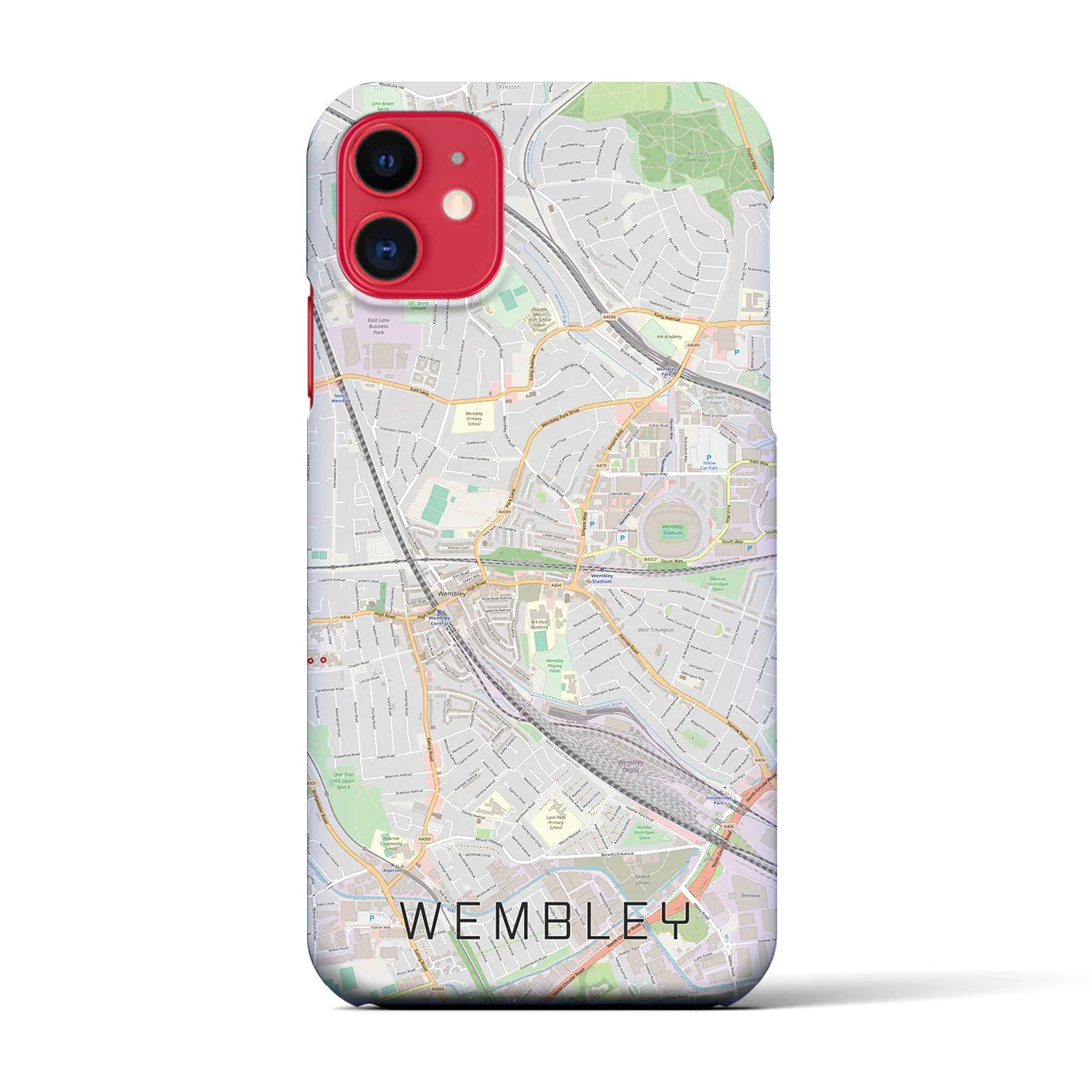 【ウェンブリー(イギリス)】地図柄iPhoneケース(バックカバータイプ)