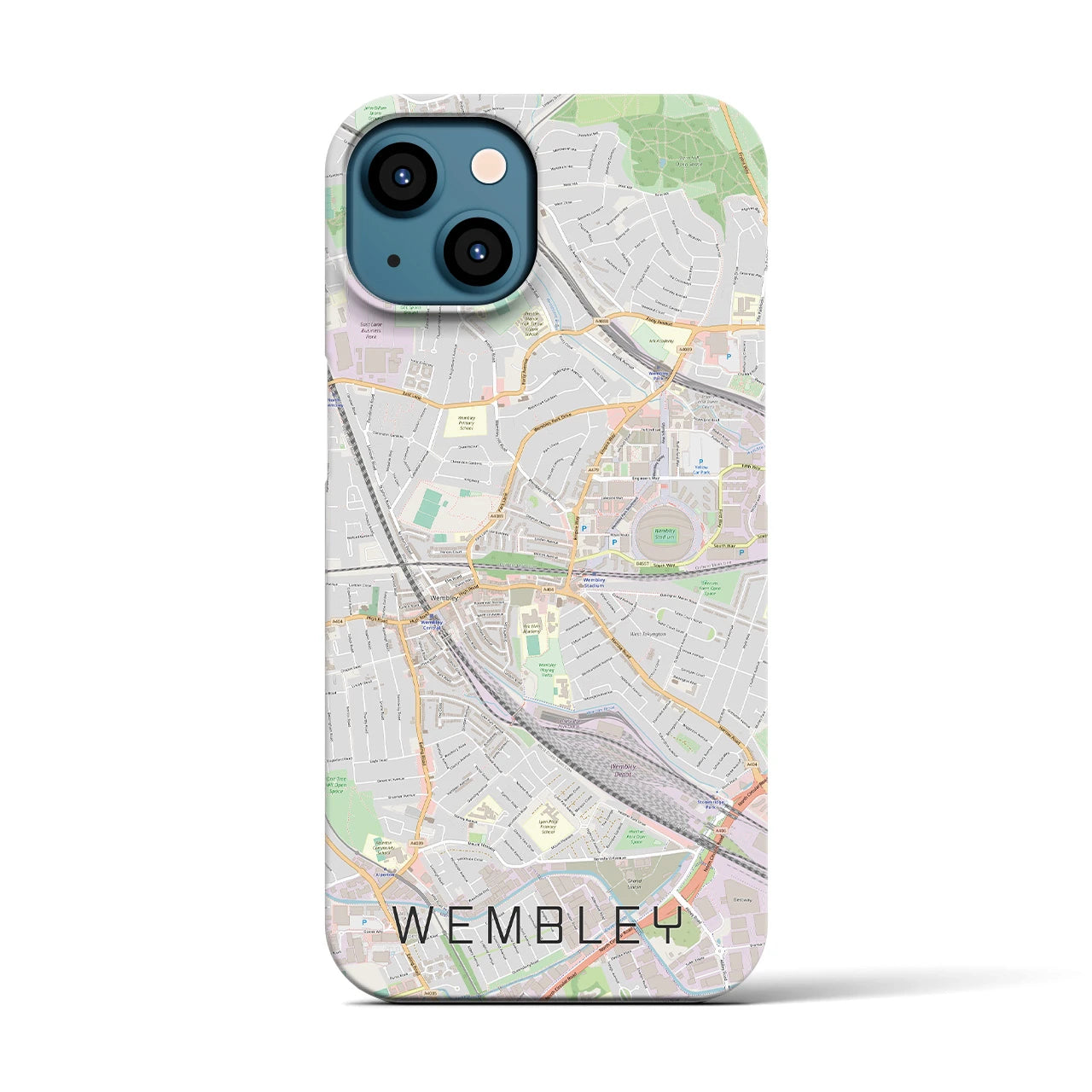 【ウェンブリー(イギリス)】地図柄iPhoneケース(バックカバータイプ)