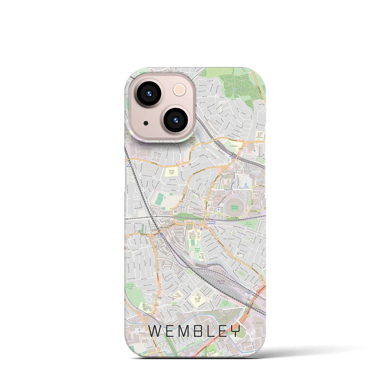 【ウェンブリー(イギリス)】地図柄iPhoneケース(バックカバータイプ)