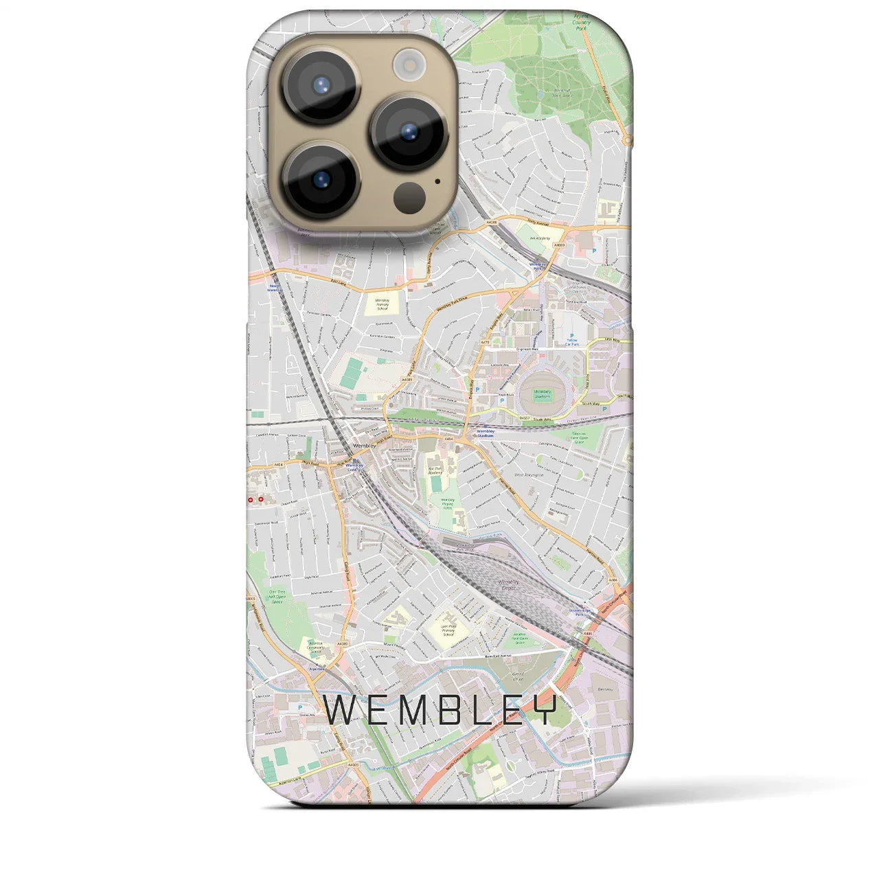【ウェンブリー(イギリス)】地図柄iPhoneケース(バックカバータイプ)