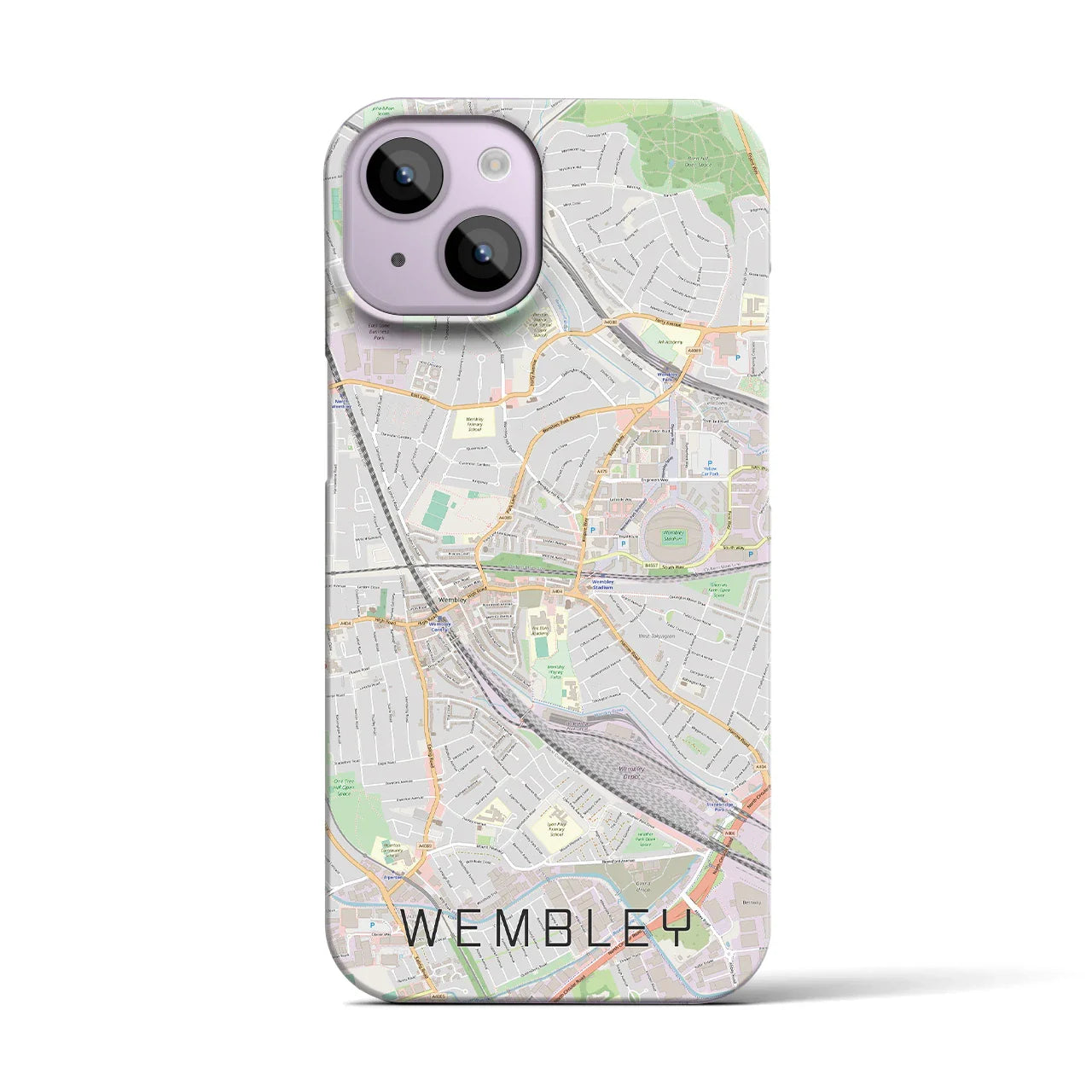 【ウェンブリー(イギリス)】地図柄iPhoneケース(バックカバータイプ)