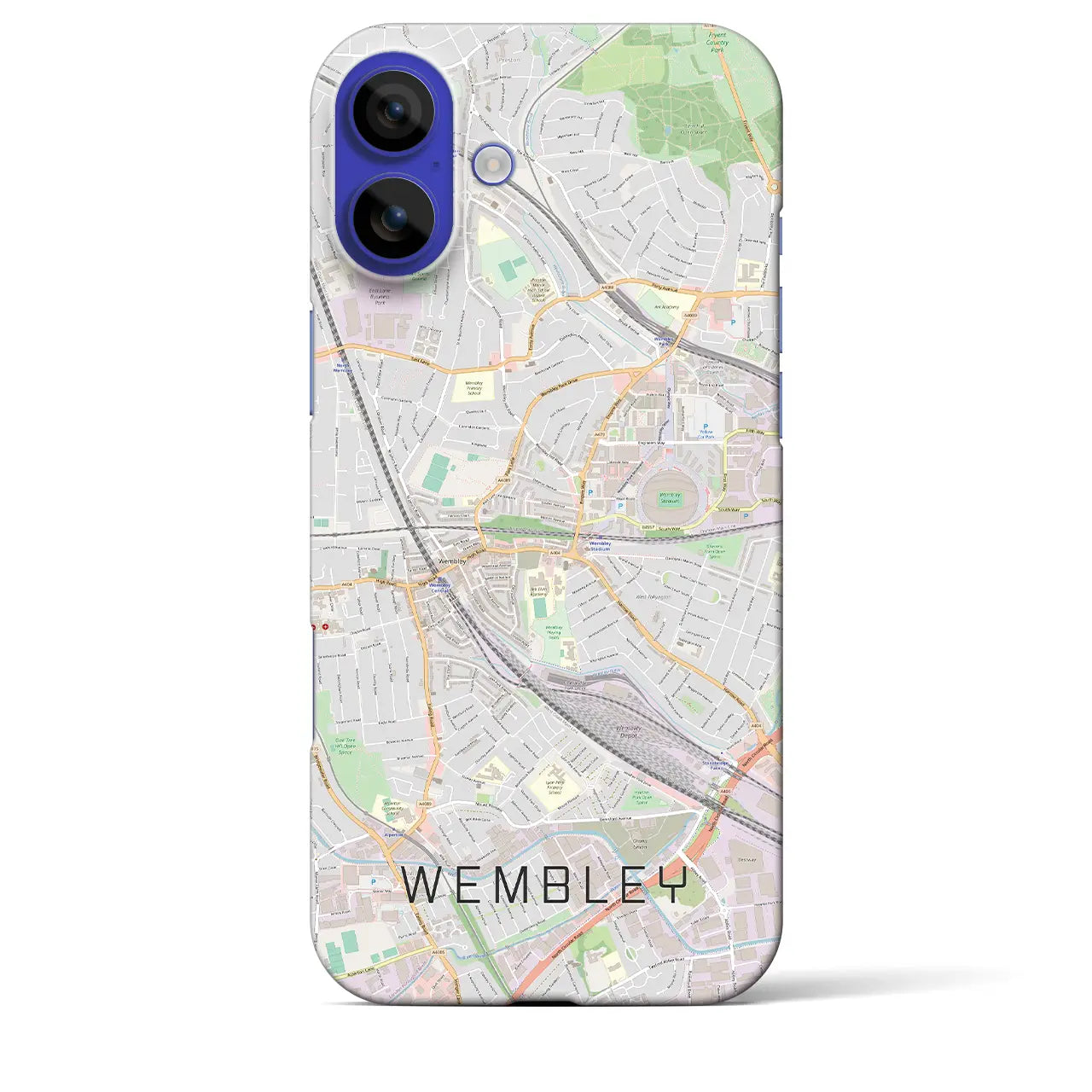 【ウェンブリー(イギリス)】地図柄iPhoneケース(バックカバータイプ)ナチュラル・iPhone 16 Pro Max 用