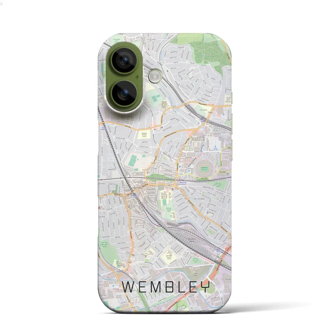 【ウェンブリー(イギリス)】地図柄iPhoneケース(バックカバータイプ)