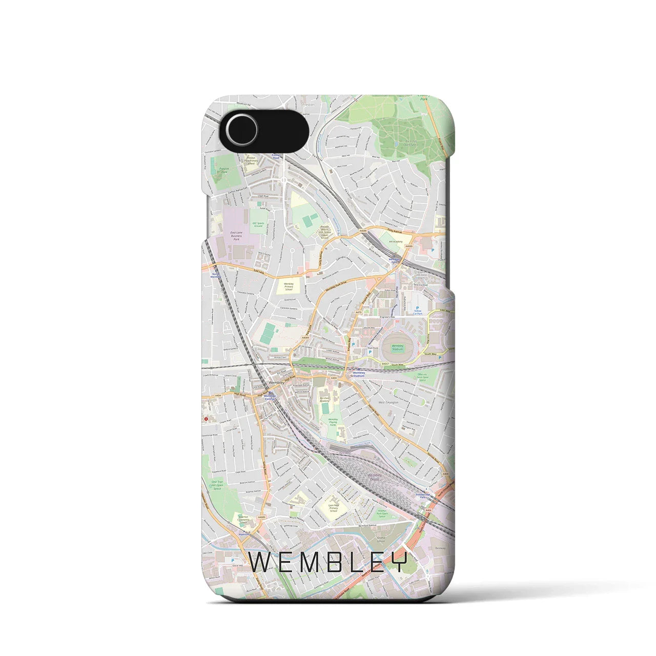 【ウェンブリー(イギリス)】地図柄iPhoneケース(バックカバータイプ)