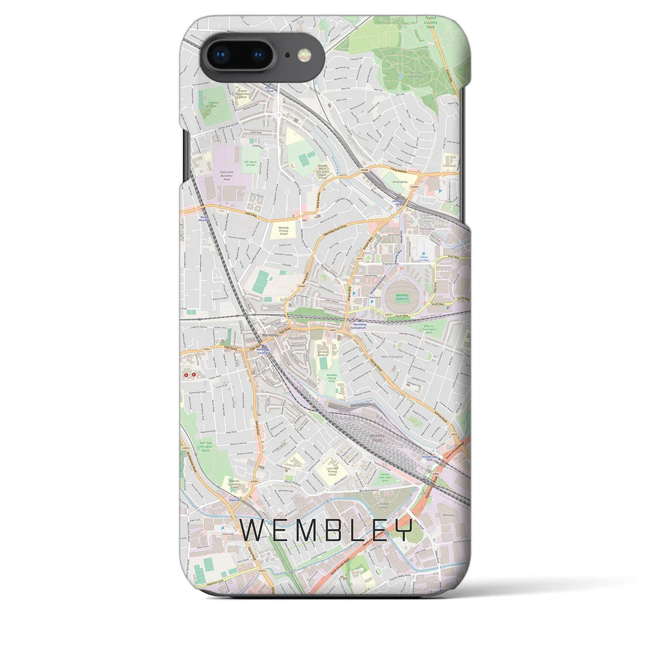 【ウェンブリー(イギリス)】地図柄iPhoneケース(バックカバータイプ)