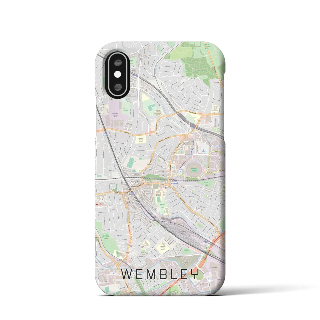 【ウェンブリー(イギリス)】地図柄iPhoneケース(バックカバータイプ)