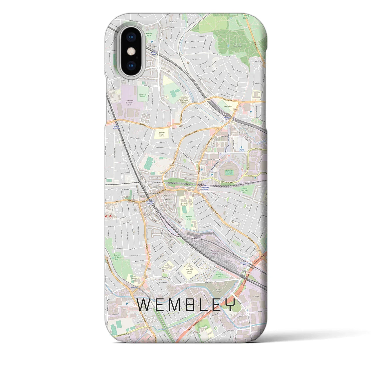 【ウェンブリー(イギリス)】地図柄iPhoneケース(バックカバータイプ)