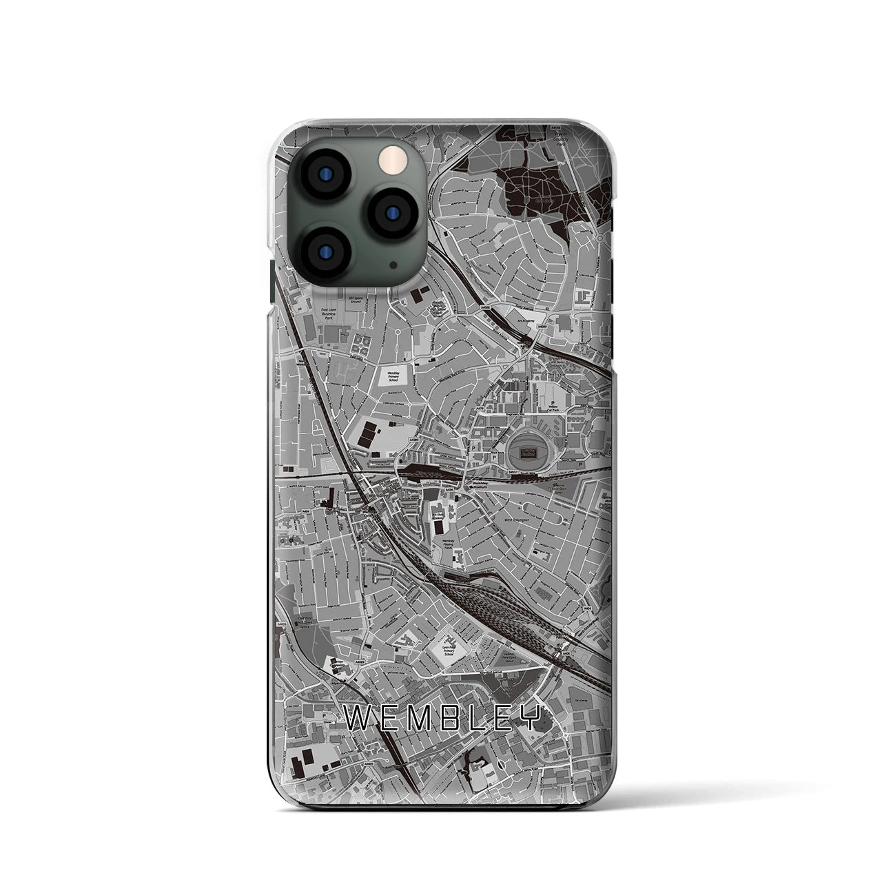 【ウェンブリー(イギリス)】地図柄iPhoneケース(クリアタイプ)