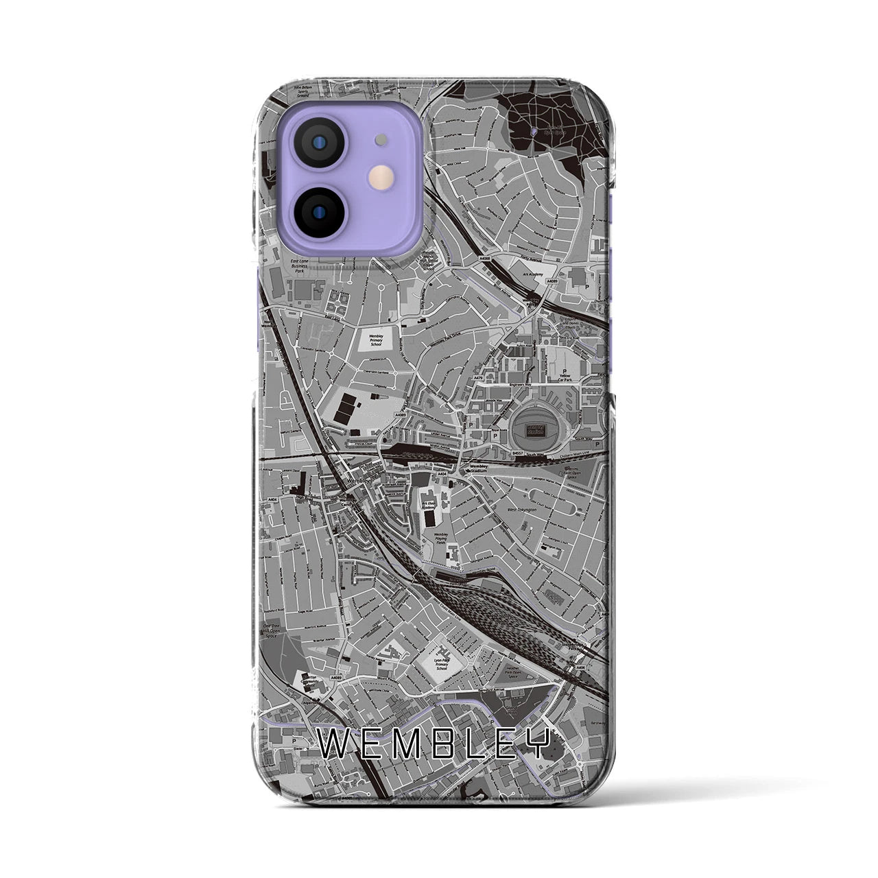 【ウェンブリー(イギリス)】地図柄iPhoneケース(クリアタイプ)