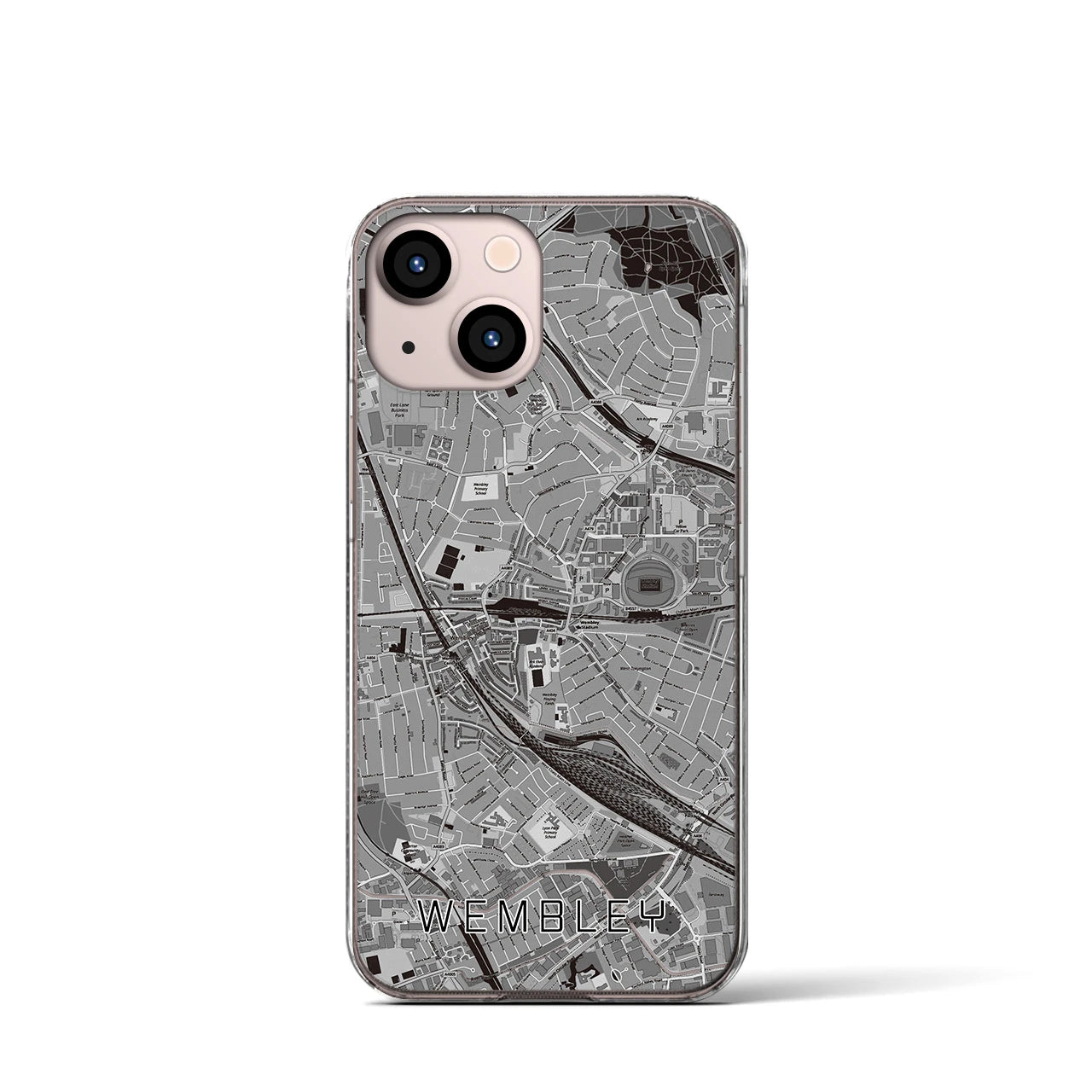 【ウェンブリー(イギリス)】地図柄iPhoneケース(クリアタイプ)