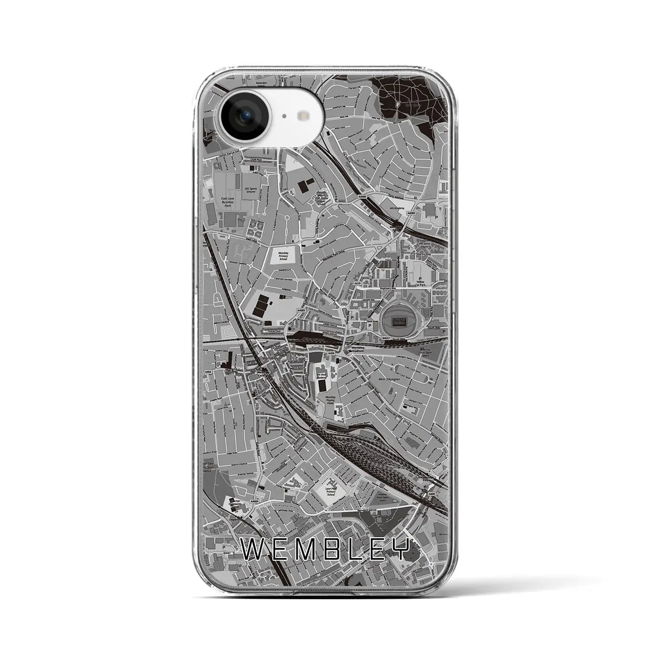 【ウェンブリー(イギリス)】地図柄iPhoneケース(クリアタイプ)