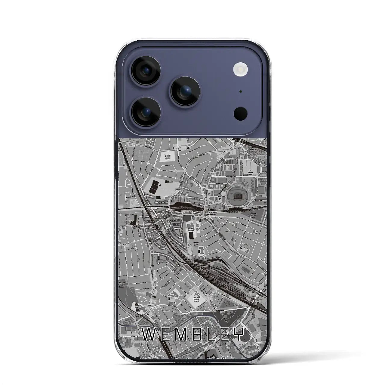 【ウェンブリー(イギリス)】地図柄iPhoneケース(クリアタイプ)