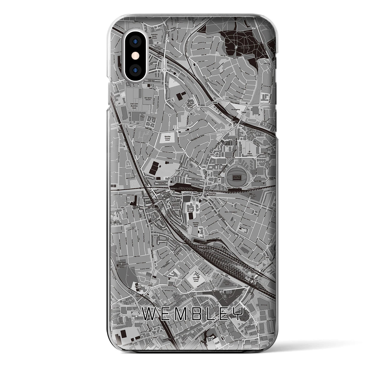 【ウェンブリー(イギリス)】地図柄iPhoneケース(クリアタイプ)