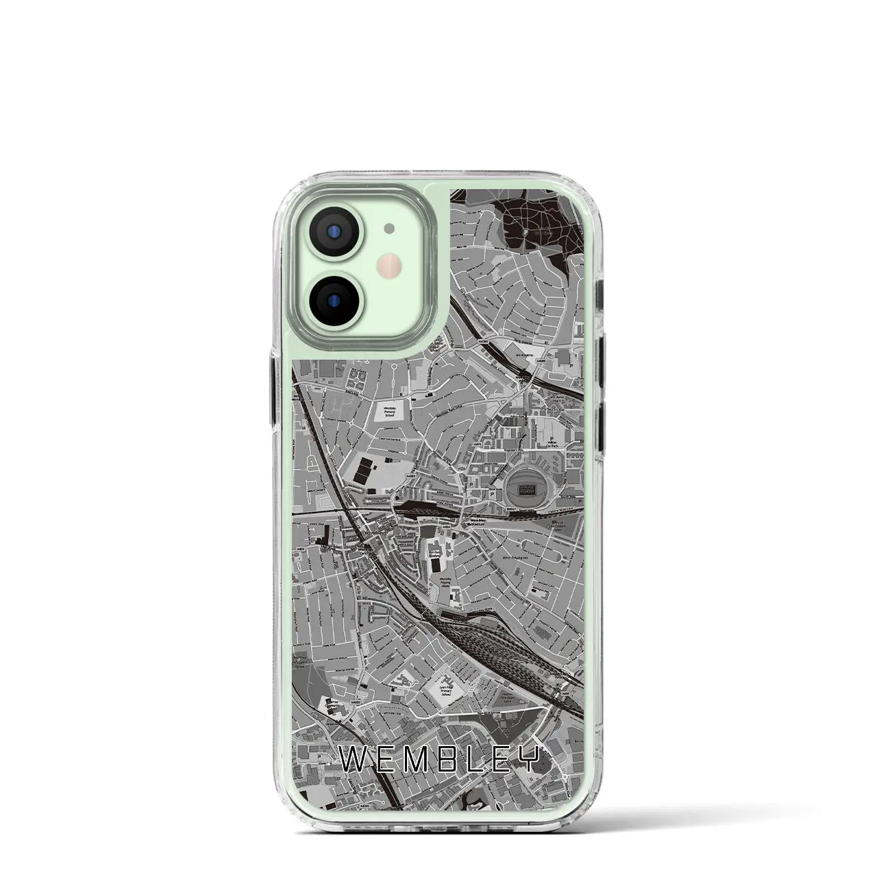 【ウェンブリー(イギリス)】地図柄iPhoneケース(MagSafeタイプ)