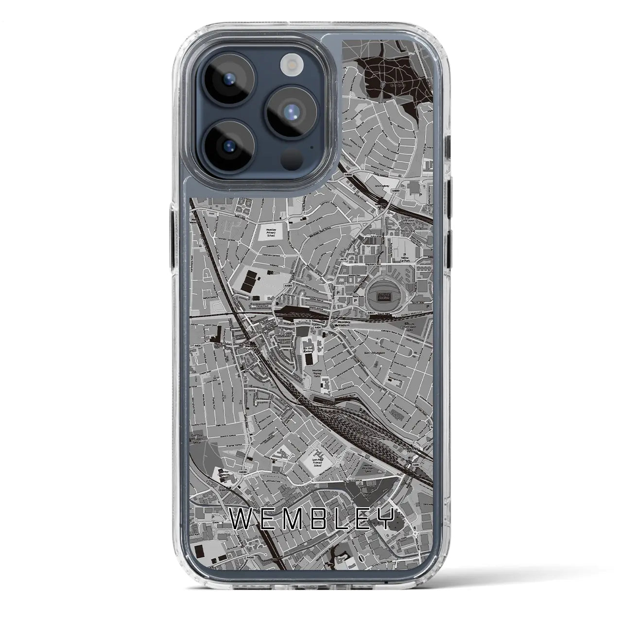 【ウェンブリー(イギリス)】地図柄iPhoneケース(MagSafeタイプ)