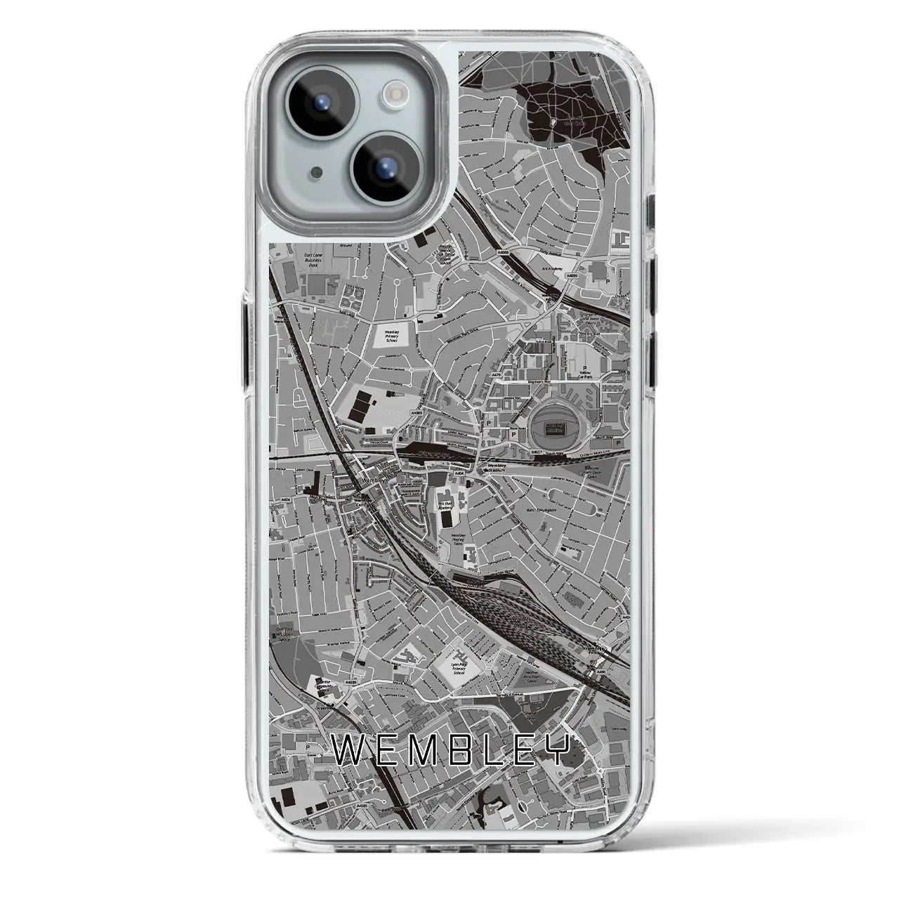 【ウェンブリー(イギリス)】地図柄iPhoneケース(MagSafeタイプ)