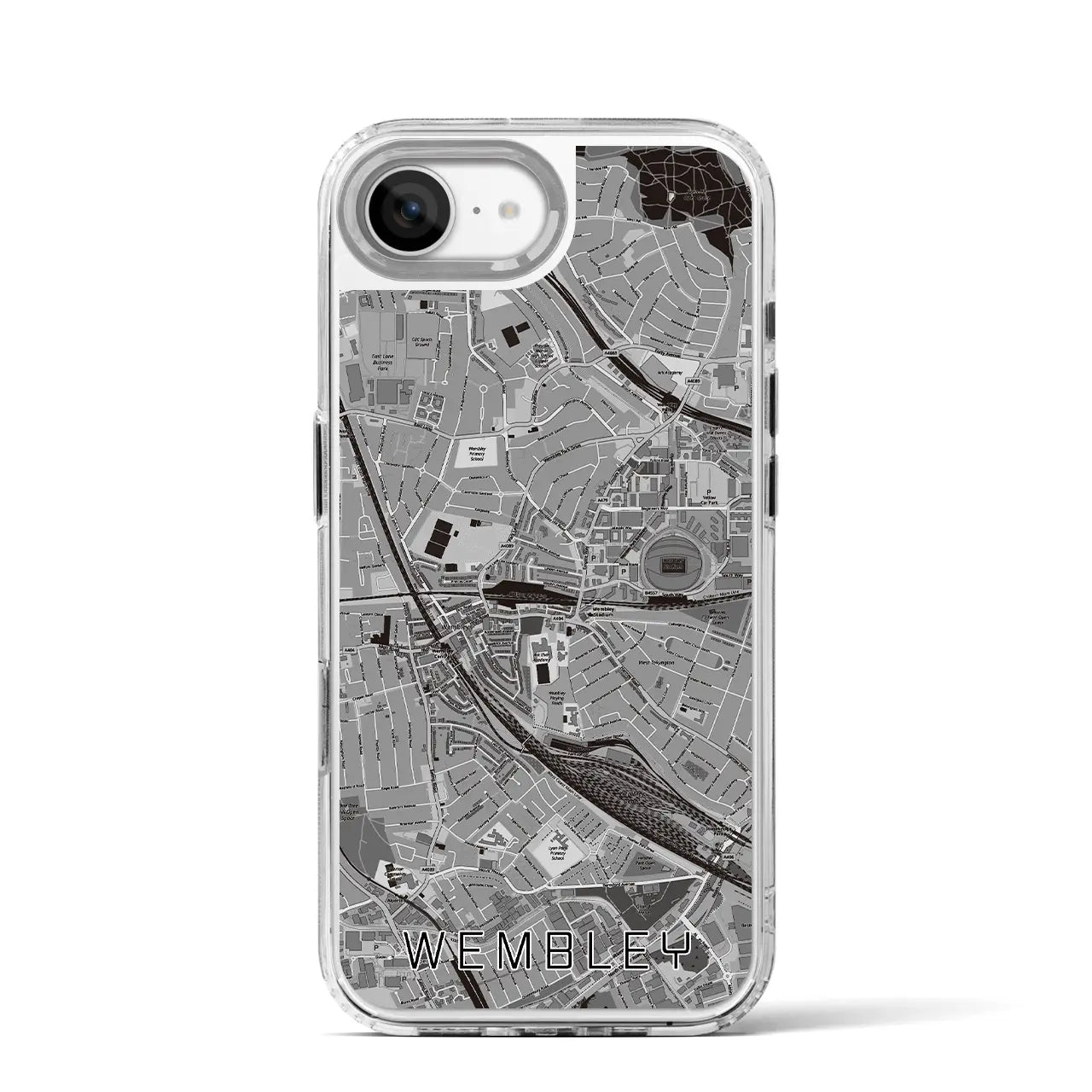 【ウェンブリー(イギリス)】地図柄iPhoneケース(MagSafeタイプ)