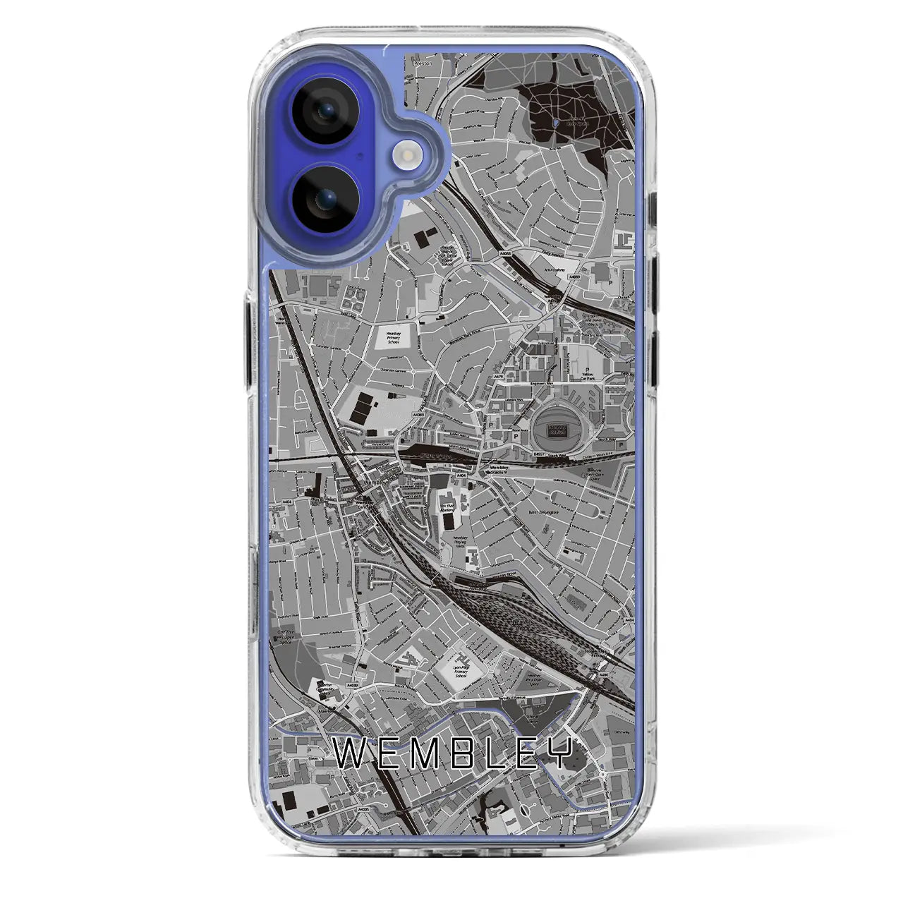 【ウェンブリー(イギリス)】地図柄iPhoneケース(MagSafeタイプ)