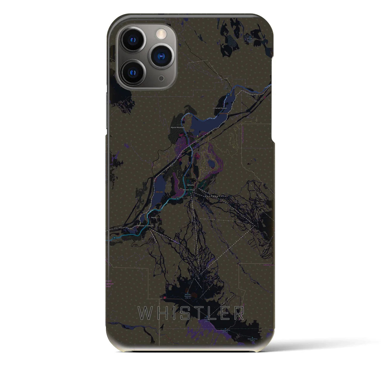 【ウィスラー(カナダ)】地図柄iPhoneケース(バックカバータイプ)